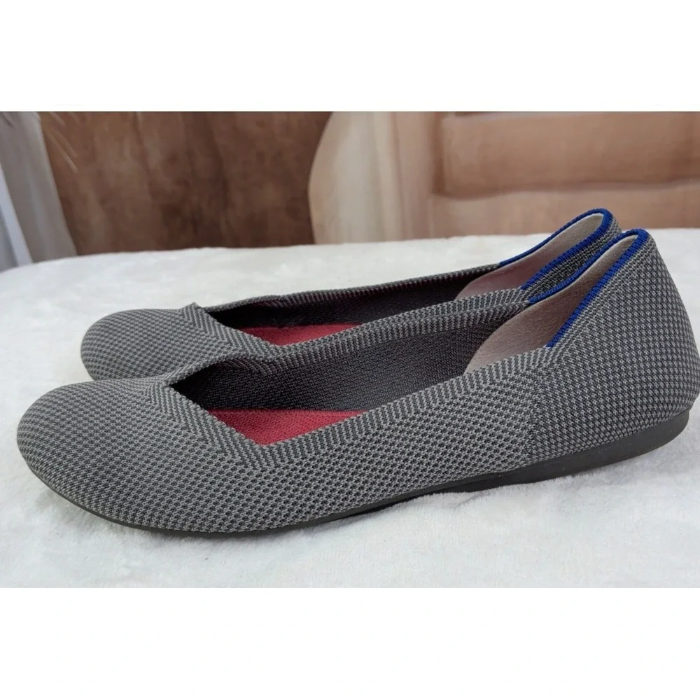 Rothys 'The Flat' Round Toe Gray Birdseye Slip On flats